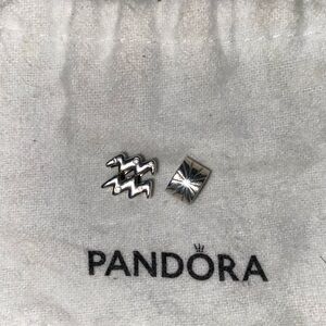 Two Pandora charm and clip charm